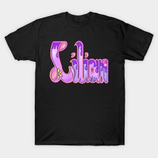 Lilian with purple drips Girls and womens Personalized Custom name Lilian T-Shirt